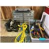 Image 1 : GROUP OF ASSORTED TOOLS/EXTENSION CORDS/PARTS CABINETS W/CONTENTS, ETC