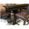 Image 2 : ANTIQUE OAK DRAW LEAF DINING TABLE WITH 6 MATCHING CHAIRS