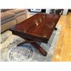 Image 2 : WOODEN COFFEE TABLE WITH 2 FOLD OUT EXTENSIONS AND AREA RUG