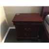 Image 2 : MAHOGANY FINISH KING SIZE 4PC. BEDROOM SET-HEADBOARD/FOOTBOARD/RAILS/2 NIGHT STANDS & ARMOIRE