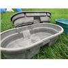 Image 2 : 13 LIVESTOCK WATER & FEED TROUGHS - 3 ARE 50 GALLON RUBBERMAID