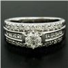 Image 2 : 14K White Gold 1.39 ctw Prong Round & Channel Princess Diamond Engagement Ring