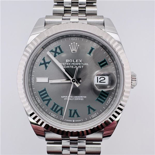 Rolex 2021 Datejust 41mm Wimbledon Jubilee Band and Fluted Bezel Wristwatch