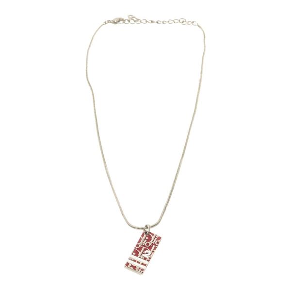 Dior Red Silver Metal Trotter No. 2 Necklace