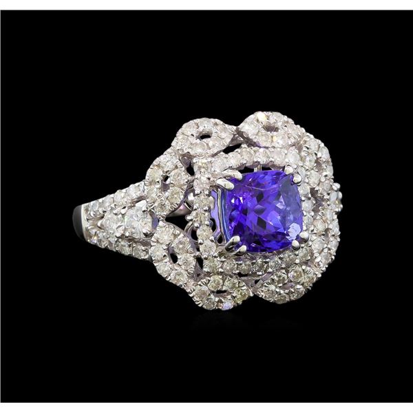 14KT White Gold 1.37 ctw Tanzanite and Diamond Ring