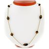 Image 1 : Vintage 10k Yellow Gold 26.5" Round & Custom Cut Tiger's Eye Bead Chain Necklace