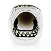 Image 6 : 18K White Gold 37.60 ctw Large Faceted Smokey Topaz Solitaire & Peridot Halo Rin