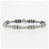 Image 2 : Fancy 14K White Gold 0.72 ctw Diamond Section & Triple Twisted Wire Link Bracele