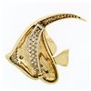 Image 3 : Vintage British 18K Gold 3.42 ctw Diamond & Enamel Moorish Idol Fish Brooch Pin
