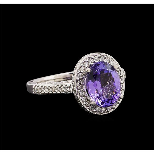 14KT White Gold 2.36 ctw Tanzanite and Diamond Ring