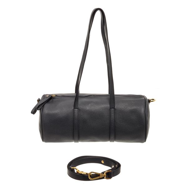 Mansur Gavriel Black Leather Duffle Mini Bag