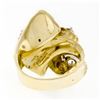 Image 7 : Statement Vintage 18K Yellow Gold 1.03 ctw Diamond Large Wavy Nugget Cocktail Ri