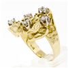 Image 9 : Statement Vintage 18K Yellow Gold 1.03 ctw Diamond Large Wavy Nugget Cocktail Ri