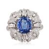 Image 1 : 2.49 ctw Blue Sapphire and 0.69 ctw Diamond 18KT White Gold Ring