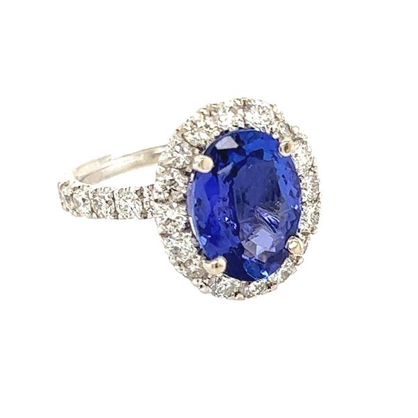 3.70 ctw Tanzanite & Diamond Ring - 14KT White Gold