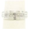 Image 2 : 14k Solid White Gold 0.56 ctw 2 Row Invisible Set Princess Cut Diamond Band Ring