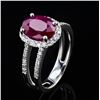 Image 1 : 2.65 ctw BURMESE Ruby and 0.47 ctw Diamond Platinum Ring (GIA CERTIFIED)