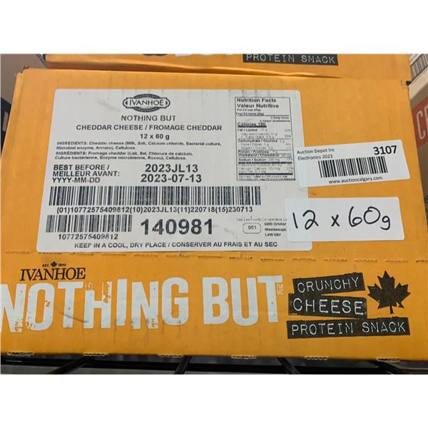 CASE LOT Ivanhoe Nothing But Crunchy Cheese Protein Snack 12 x 60g
