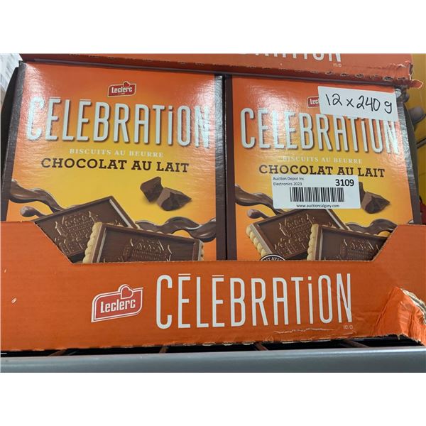 CASE  LOT Leclerc Celebration Milk Chocolate Cookies 12 x 240g