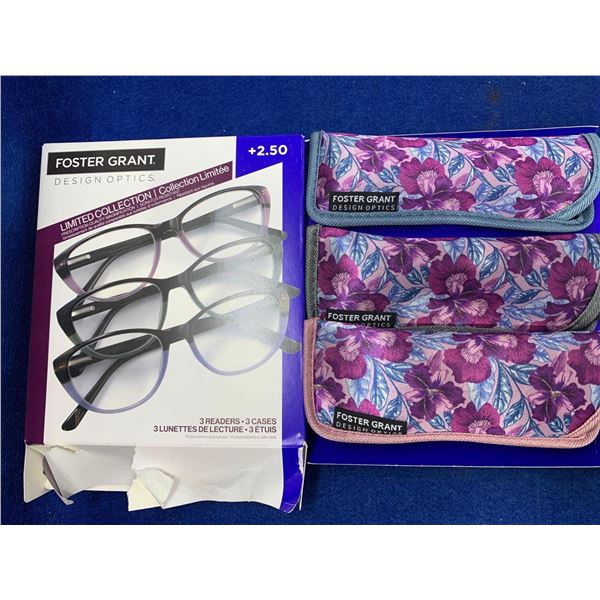 Foster Grant Readers Glasses (2.50) 3pairs
