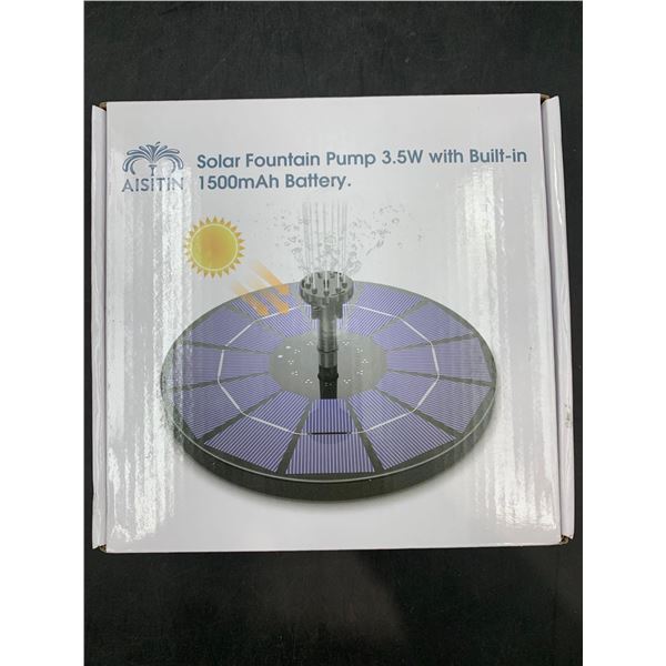 Aisitin Solar Fountain Pump 3.5W with Built-in 1500mAh Battery