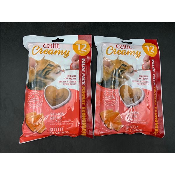Catit Creamy Salmon Lickable Treats (2 x 12 Tubes)