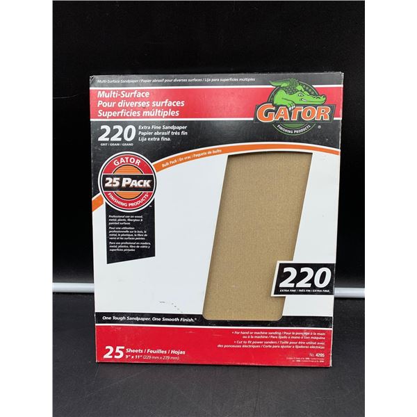 Gator Multi-Surface 220 Grit Sandpaper (25 sheets)