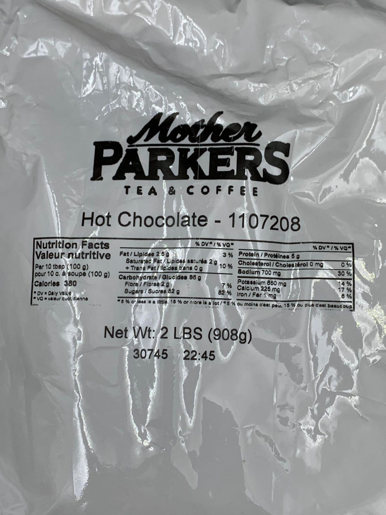 Mother Parkers Hot Chocolate Mix 2lbs Mother parkers hot chocolate mix 2lbs