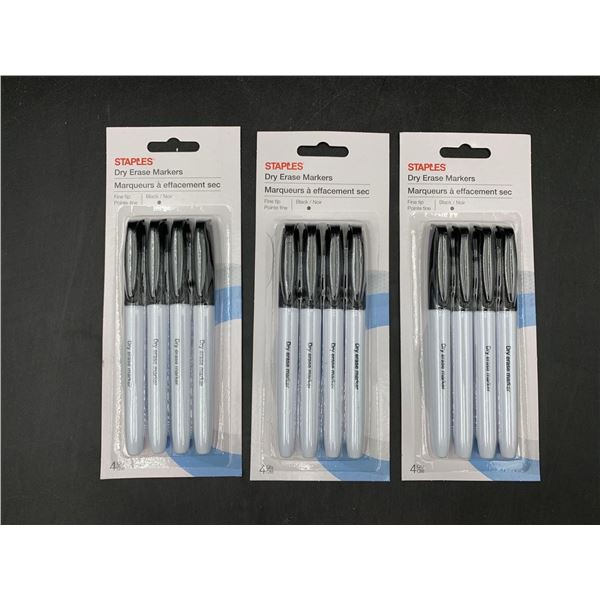 Staples Black Dry Erase Markers (3 x 4)