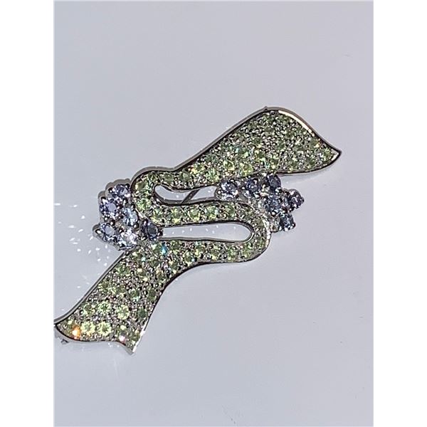 Natural Emerald Ladies 5.05 Carat Broach Pin with Appraisal Certificate Value $675.00