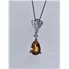 Image 1 : Natural Citrine & Topaz 7.12 Carat Gemstone .925 Silver Pendant & chain Set with Appraisal Certifica