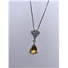 Image 2 : Natural Citrine & Topaz 7.12 Carat Gemstone .925 Silver Pendant & chain Set with Appraisal Certifica
