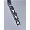 Image 2 : Natural Aquamarine & Tanzanite 14.15 Carat Tennis Bracelet .925 silver with Appraisal Certificate Va