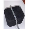 Image 3 : Natural Aquamarine & Tanzanite 14.15 Carat Tennis Bracelet .925 silver with Appraisal Certificate Va