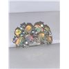 Image 1 : Ladies Natural Fire Opal Multi Stone 4.10 Carat Cluster .925 Silver Ring with Appraisal Certificate 