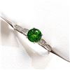 Image 3 : 14K White Gold Chrome Diopside(0.9ct) Diamonds(0.1ct) Ring (~Size 6.5) (~weight 1.81g), Appraised Re