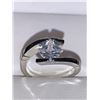 Image 1 : Ladies Floating Set Princess Cut .75 Carat Solitaire Engagement Ring