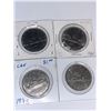Image 1 : CANADA Vintage 1975-1980 $1.00 Canoe Dollar Coins - Lot of 4