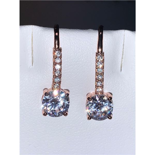 Set of Rose Ladies 1.0 Carat Brilliant Cut Earrings
