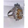Image 3 : Natural Sapphire & Citrine 7.05 Carat Multi Stone Cluster Ring .925 silver with Appraisal Certificat