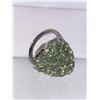Image 2 : Natural Marquie Cut Peridot Cluster Ring 12.05 Carats in .925 Silver with Appraisal Certificate Valu