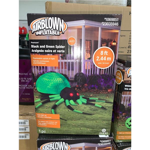 Airblown Inflatable Phantasm Black & Green Spider LED 8ft