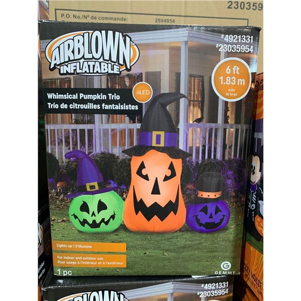 Airblown Inflatable Whimsical Pumpkin Trio LED 6ft