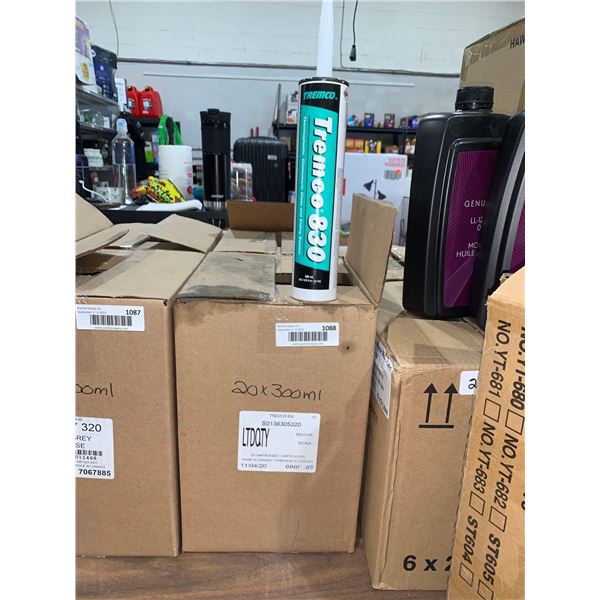 Tremco 830 Thermoplastic, Elastomeric Glass & Siding Sealant 20x300ml Mocha