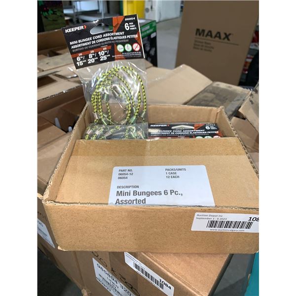 Keeper Mini Bungee Cord Assortment 6pack x 12 Bags