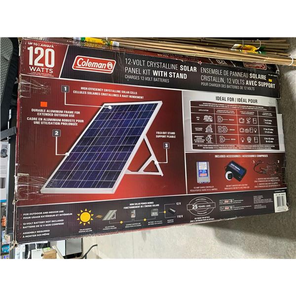 Coleman 12 Volt Crystalline Solar Panel Lit  w/ Stand