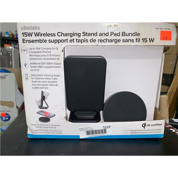 Ubiolabs 15W Wireless Charging Stand & Pad Bundle