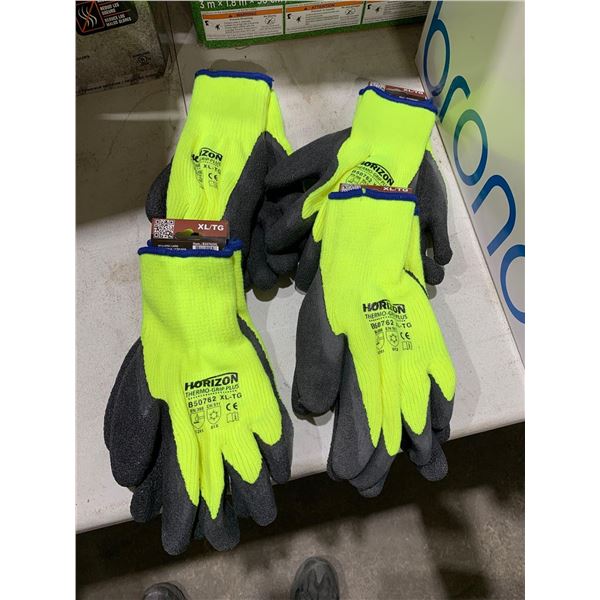Horizon Latex Dipped Work Gloves Size XLarge x 4