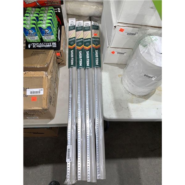 Shur-Trim carpet Edging Trim w/ Vinyl Cap Silver Grey Lot of 4 Packs