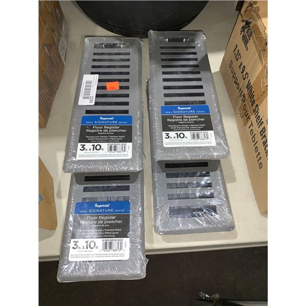 Imperial Series Floor Registers Painter Metal 3"x10" Lot of 4